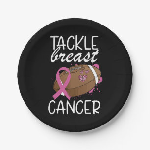 Tackle Cancer Breast Cancer Awareness Ribbon  Paper Plate