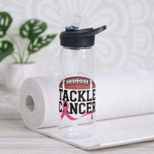 Tackle Cancer Pink Ribbon Design Water Bottle