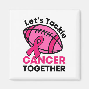 Tackle Cancer Together Football Breast Cancer Ribb Magnet