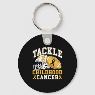 Tackle Childhood Cancer Awareness Football Gold Ri Key Ring
