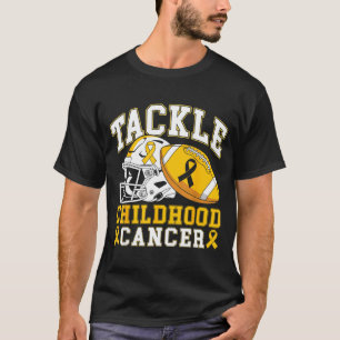 Tackle childhood cancer awareness football gold T-Shirt