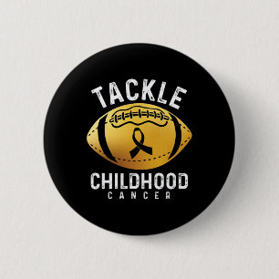 Tackle Childhood Cancer  Baseball Ribbon  Childhoo 6 Cm Round Badge