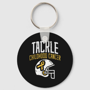 Tackle Childhood Cancer Helmet Ribbon Awareness Su Key Ring
