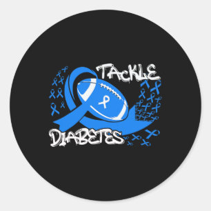 Tackle Diabetes Awareness Football  Classic Round Sticker