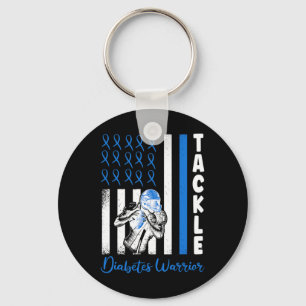 Tackle Flag USA Diabetic Blue Diabetes Type 1 Awar Key Ring