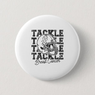 Tackle Football Breast Cancer Awareness Fighter &a 6 Cm Round Badge