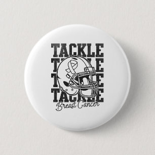 Tackle Football Breast Cancer Awareness Fighter &a 6 Cm Round Badge