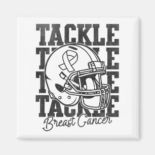Tackle Football Breast Cancer Awareness Fighter &a Magnet