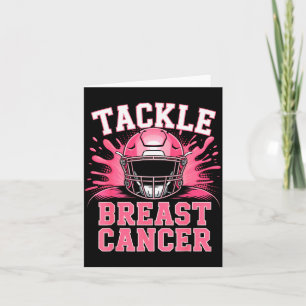 Tackle Football Breast Cancer Awareness Nk Ribbon  Card
