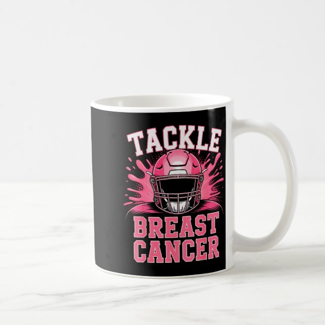 Tackle Football Breast Cancer Awareness Nk Ribbon  Coffee Mug (Right)