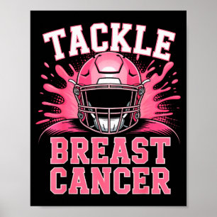 Tackle Football Breast Cancer Awareness Nk Ribbon Poster