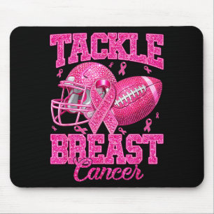 Tackle football breast cancer awareness pink mouse pad