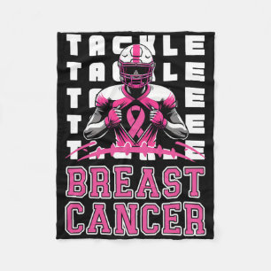 Tackle Football Breast Cancer Awareness Pink Ribbo Fleece Blanket