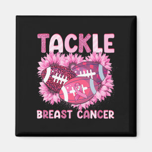 Tackle Football Cancer Pink Ribbon Breast Cancer A Magnet