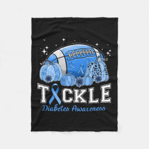 Tackle Football Diabetes Blue Ribbon Dibabetes Awa Fleece Blanket