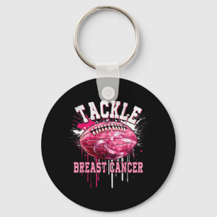Tackle Football nk Ribbon Breast Cancer Awareness Key Ring