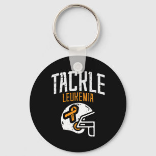 Tackle Leukaemia Helmet Orange Ribbon Blood Cancer Key Ring