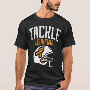 Tackle Leukaemia Helmet Orange Ribbon Blood Cancer T-Shirt