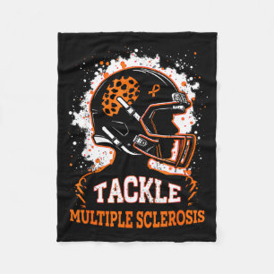 Tackle Multiple Sclerosis Awareness Orange Ribbon  Fleece Blanket