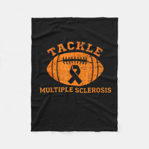 Tackle Multiple Sclerosis Orange Ribbon Awareness Fleece Blanket