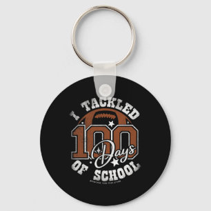 Tackled 100 Days Of School Football 100th Day Boys Key Ring