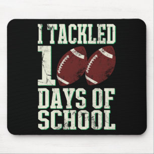 Tackled 100 Days Of School Football Theme Saying Mouse Pad
