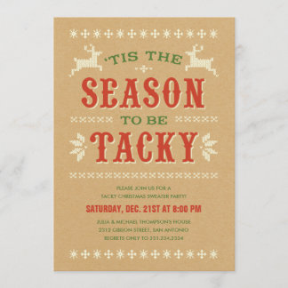 Tacky Christmas Sweater Party Invitations
