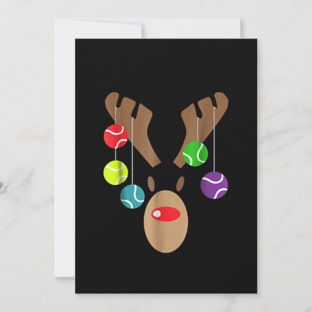 Tacky Christmas Tennis Reindeer With Tennis Ball Save The Date (Front)