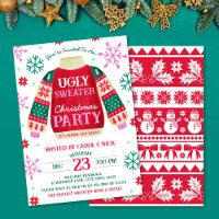 Tacky Festive Ugly Sweater Party Red and Green
