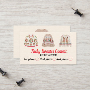 Tacky Sweater Contest Voting Cards