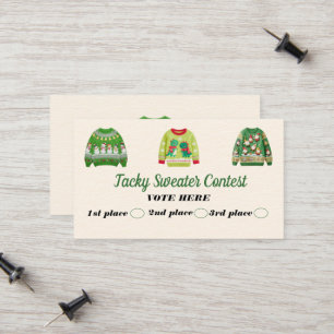 Tacky Sweater Contest Voting Cards