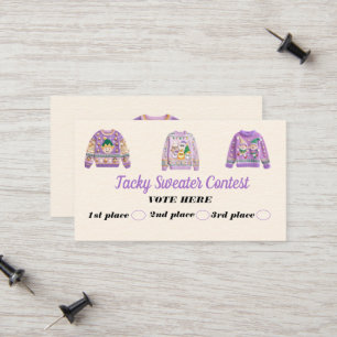 Tacky Sweater Contest Voting Cards