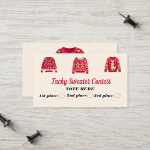 Tacky Sweater Contest Voting Cards
