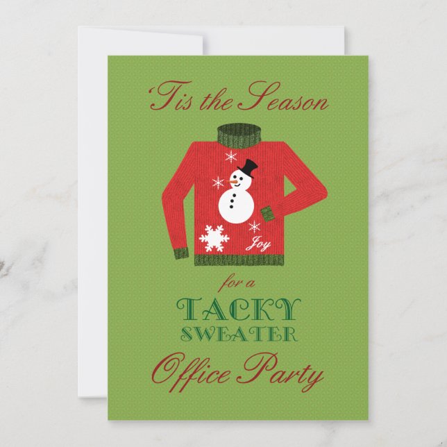 Tacky Sweater Office Christmas Party Invitation (Front)