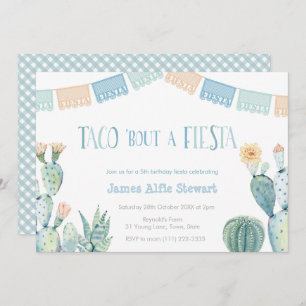 Taco About A Fiesta - Any Age Boy Birthday Party Invitation