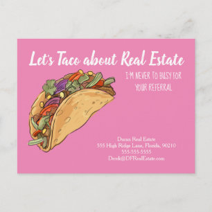 taco about referral real estate marketing sell postcard
