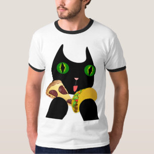 TACO AND PIZZA CAT Funny T-shirts