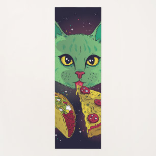 Taco and Pizza Cosmic Space Cat Yoga Mat