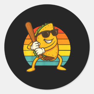 Taco baseball cinco de mayo classic round sticker