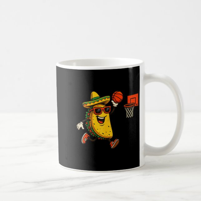 Taco basketball cinco de mayo  coffee mug (Right)
