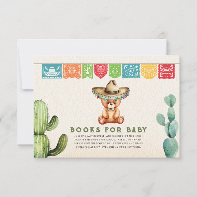 Taco Bear Books for Baby  Boy Baby Shower Fiesta Invitation (Front)