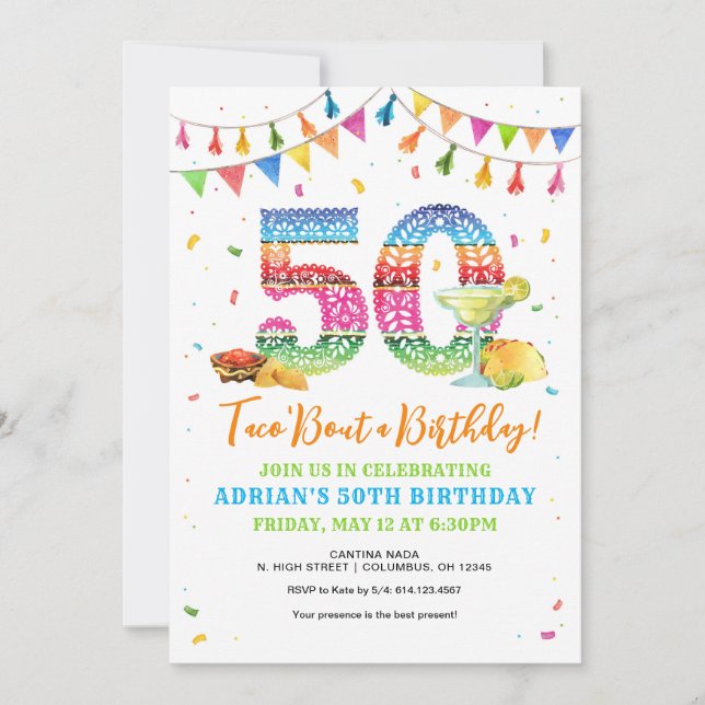 Taco Bout a 50th Birthday Invitation (Front)