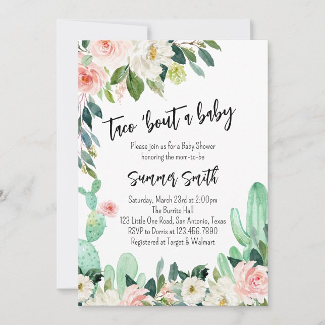  Taco Bout a Baby Baby Shower Invitation (Front)