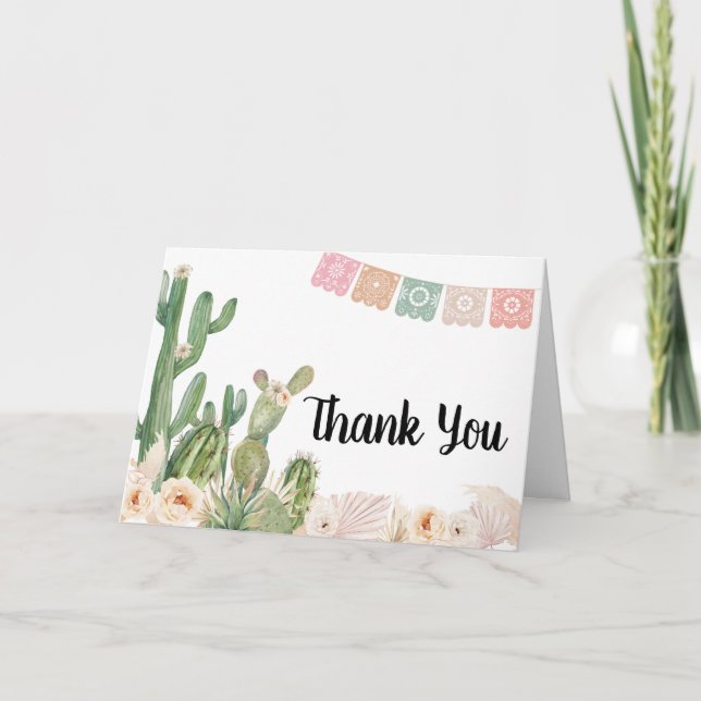 Taco Bout A Baby Boho Baby Shower  Thank You Card (Front)