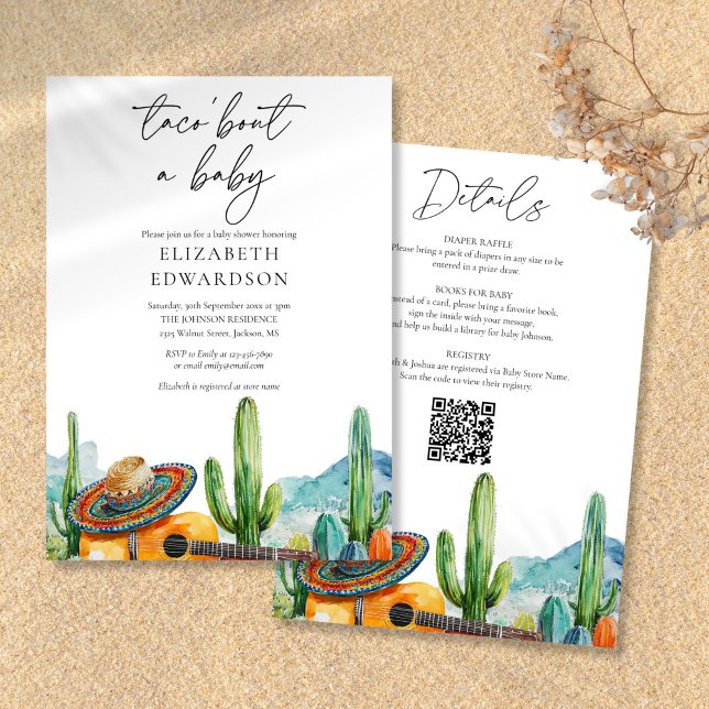 Taco Bout A Baby Fiesta All In One Baby Shower Invitation (Taco Bout A Baby Fiesta All In One Baby Shower Invitation)