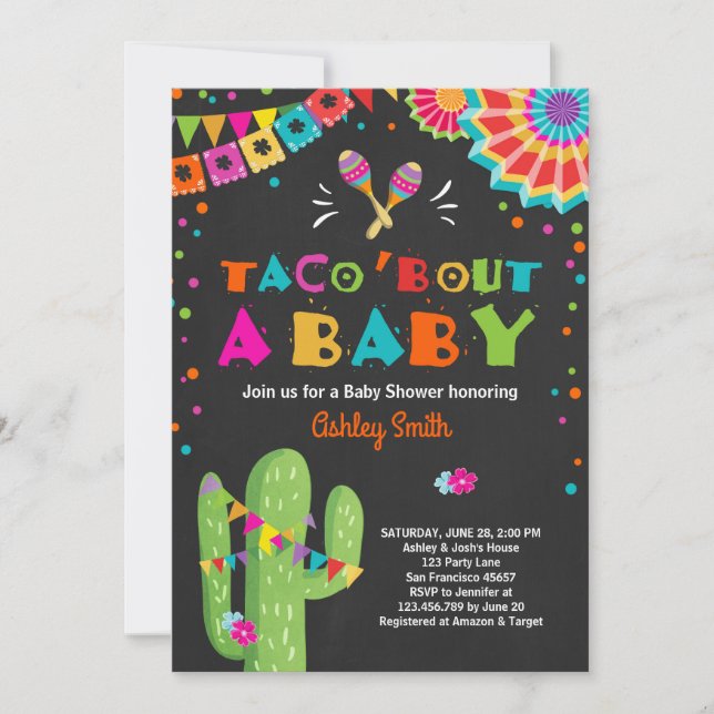 Taco Bout a Baby Fiesta Baby shower invitation (Front)