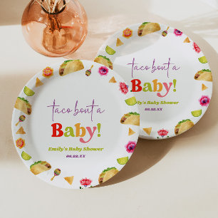 Taco Bout A Baby! Fiesta Baby Shower Paper Plate