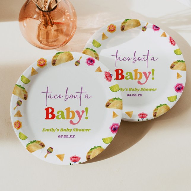 Taco Bout A Baby! Fiesta Baby Shower Paper Plate (Creator Uploaded)
