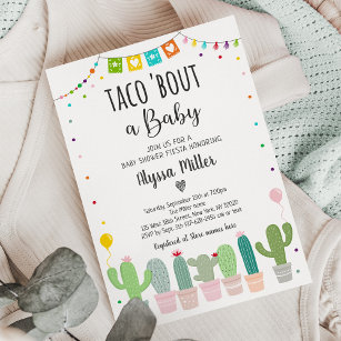 Taco Bout A Baby Fiesta Cactus Baby Shower Invitation