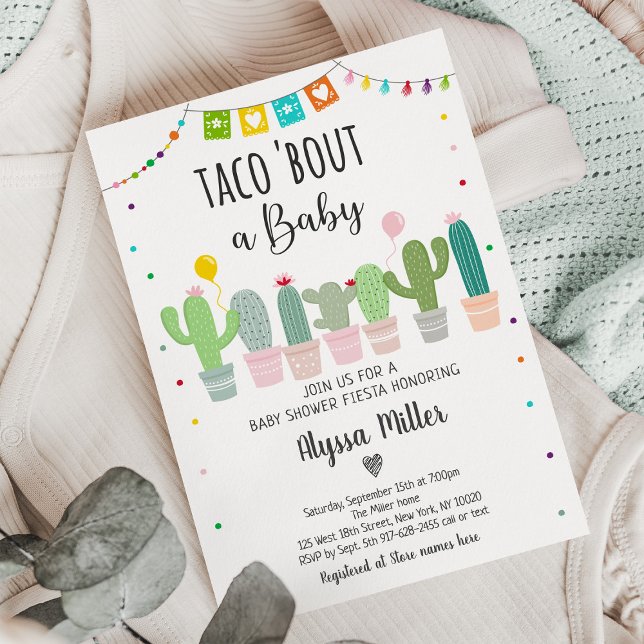 Taco Bout A Baby Fiesta Cactus Baby Shower Invitation (Creator Uploaded)